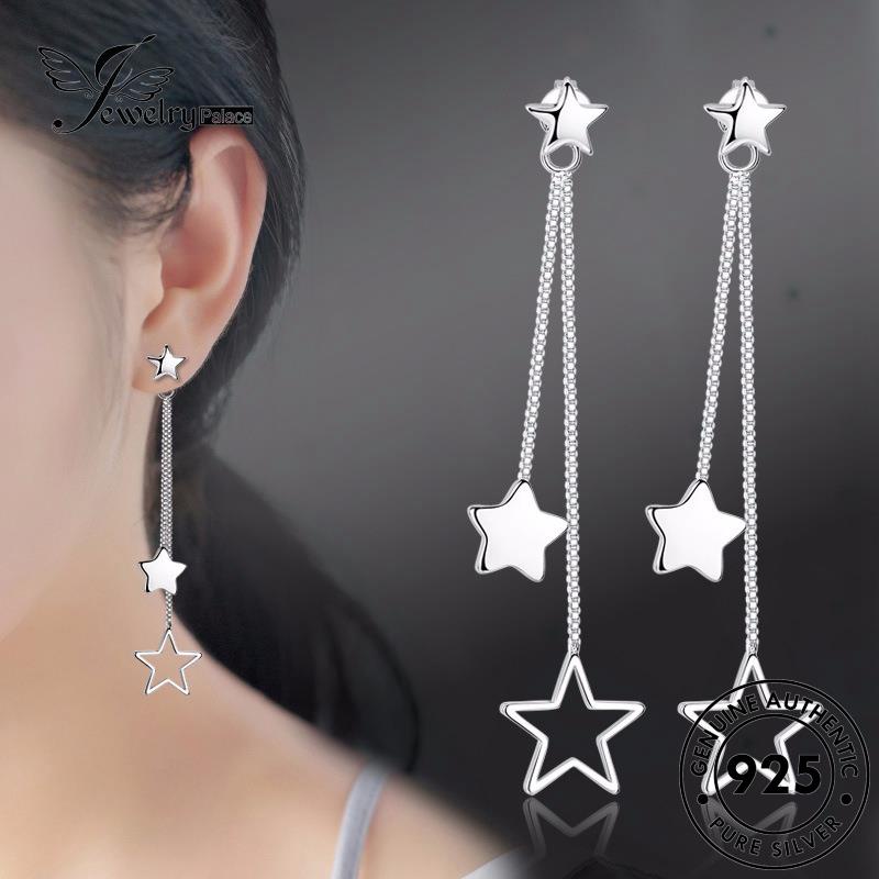 Jewelrypalace Stud925 Anting Fashion Perak Bintang Berujung Lima Asli Wanita E447