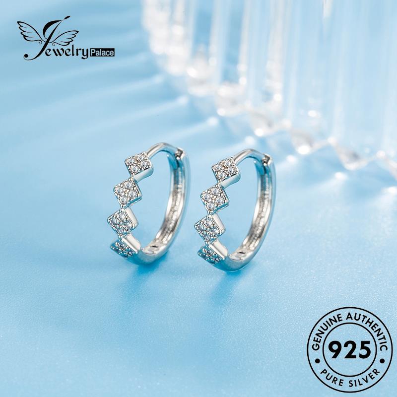 Jewelrypalace Moissanite Wanita925 Anting Canggih Hoop Asli Berlian Diamond Perak E425