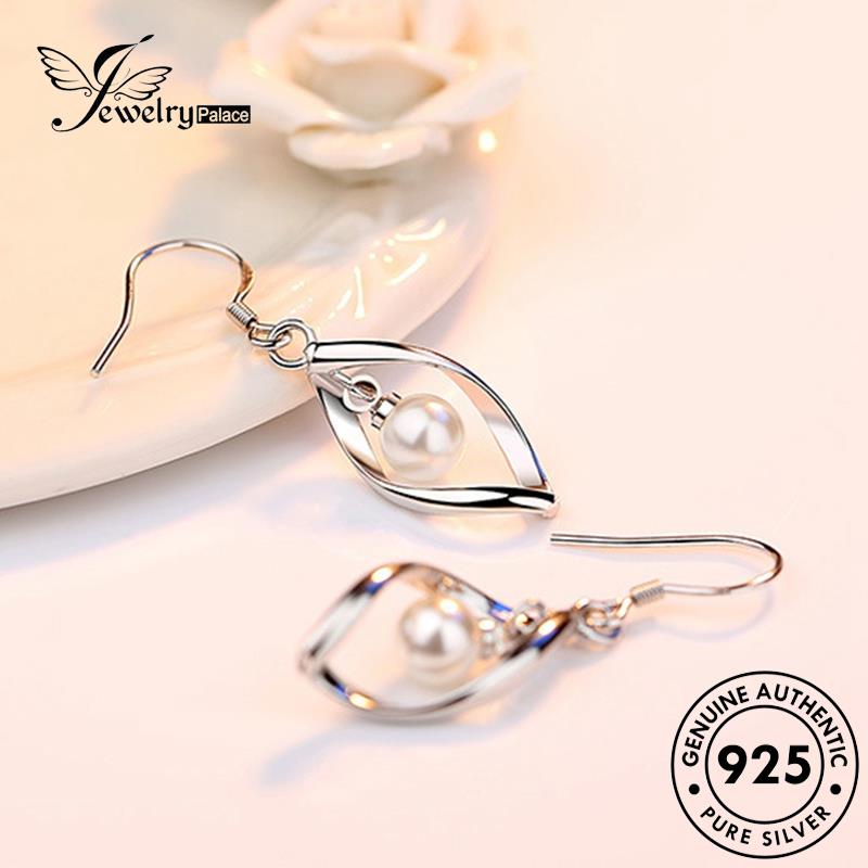 Jewelrypalace Hook Twist Wanita Asli Perak Mutiara925 Anting Simple E488