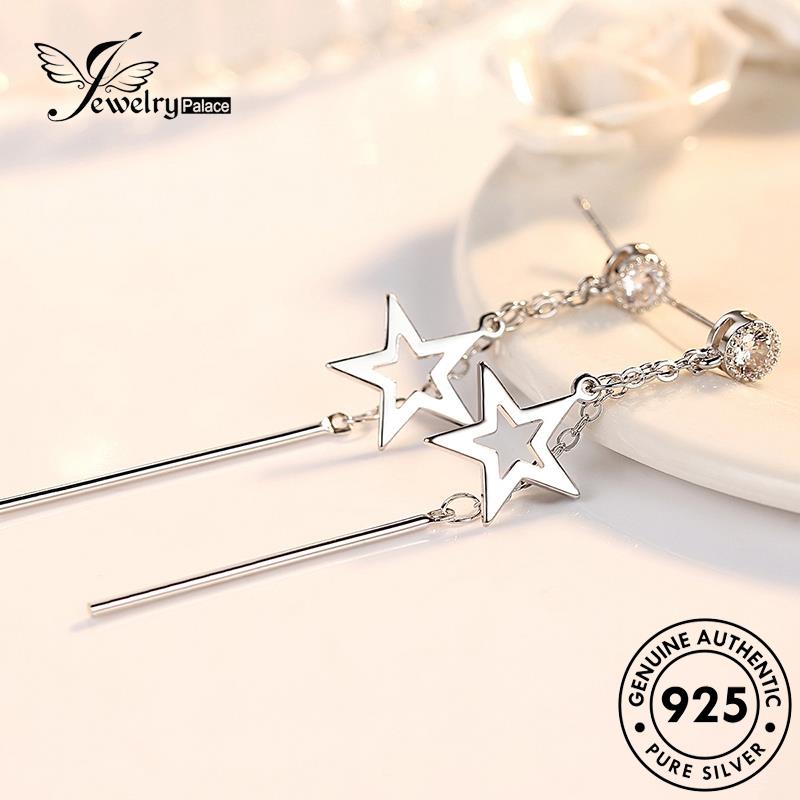 Perhiasantempat925anting Asli Bintang Wanita Berujung Lima Moissanite Kepribadian Berlian Stud Perak E513