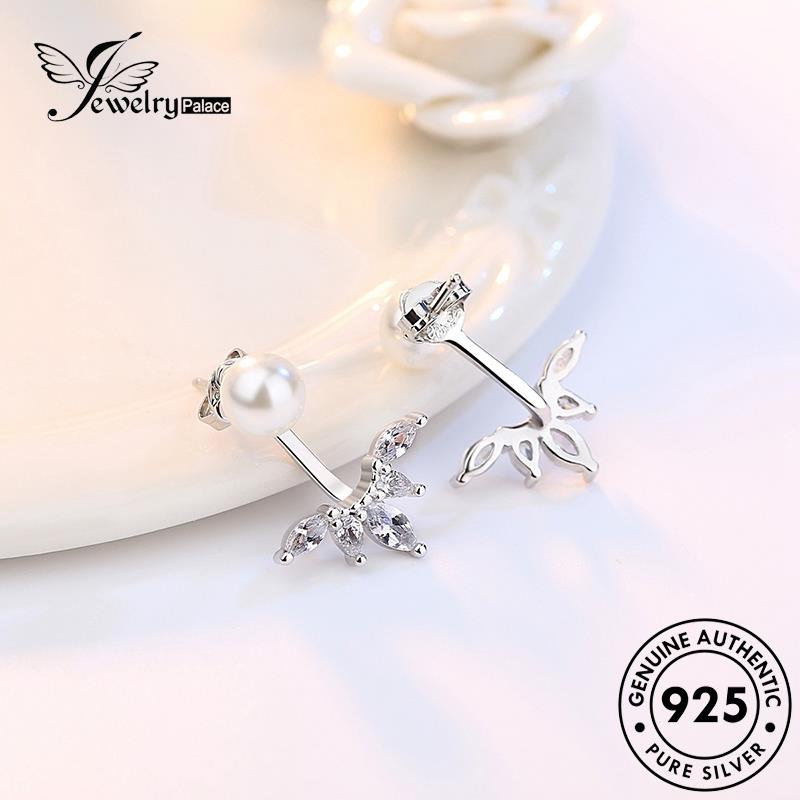 Jewelrypalace Dewi Anting925 Perak Asli Stud Berlebihan Bunga Taburan Wanita Mutiara E515