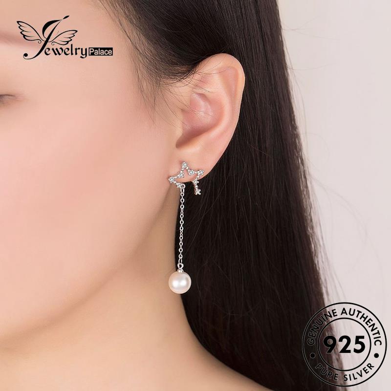 Jewelrypalace Star Asli Perak Tusuk Wanita925 Anting Berlian Moissanite Perhiasan M051