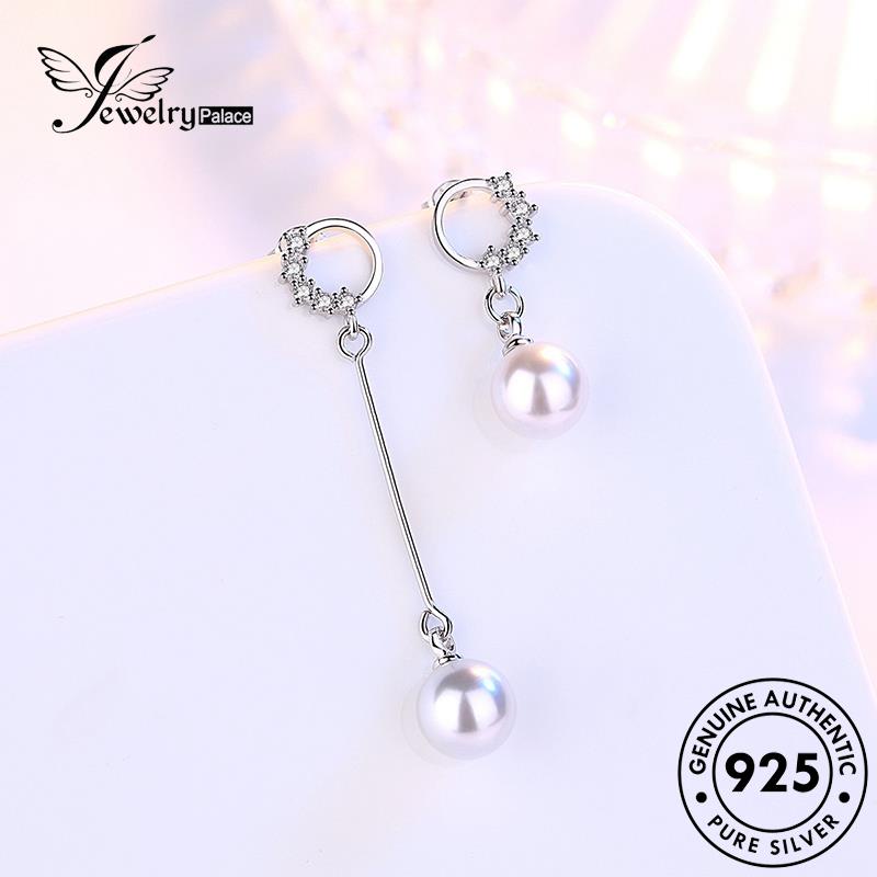 Jewelrypalace Jumbai Asli Stud Panjang Perak925 Anting Mutiara Wanita E591