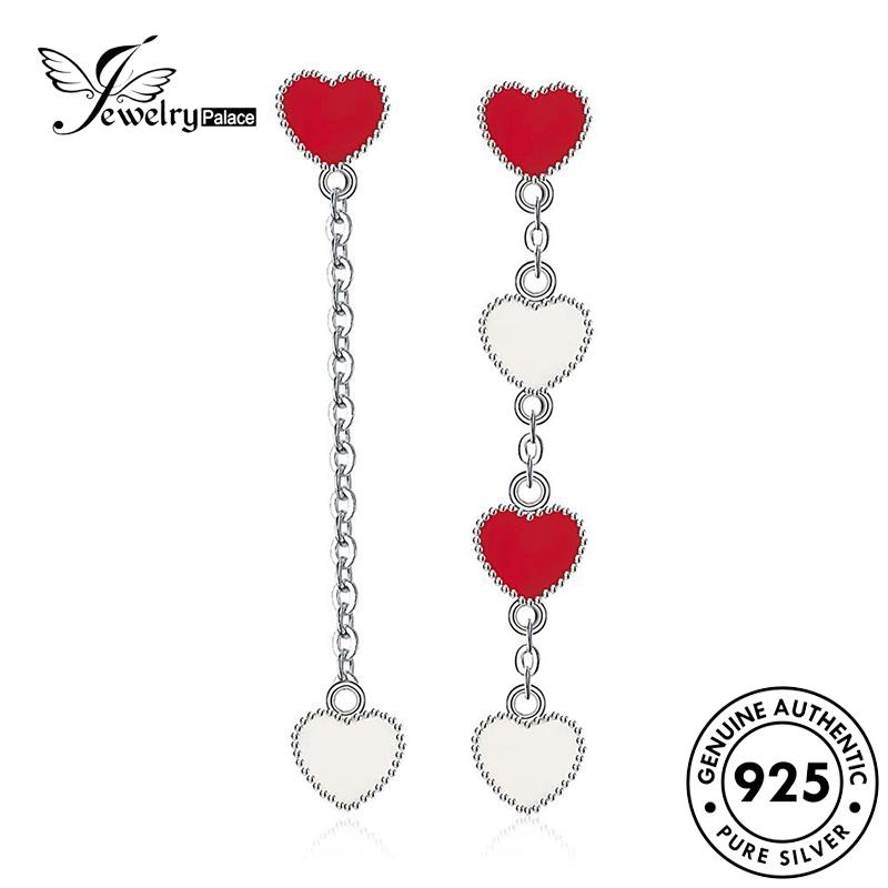 Tempat Perhiasan Wanita Asli925 Stud Lucu Hati Anting Perak E606