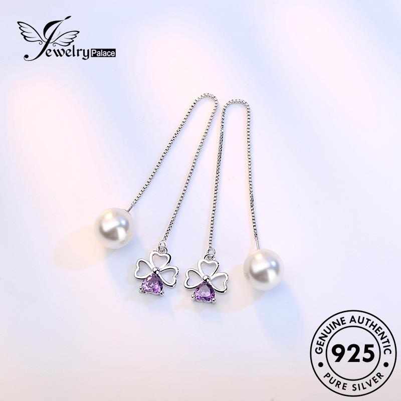 Jewelrypalace925 Asli Wanita Perak Anting Tetes Hati Beruntung E669