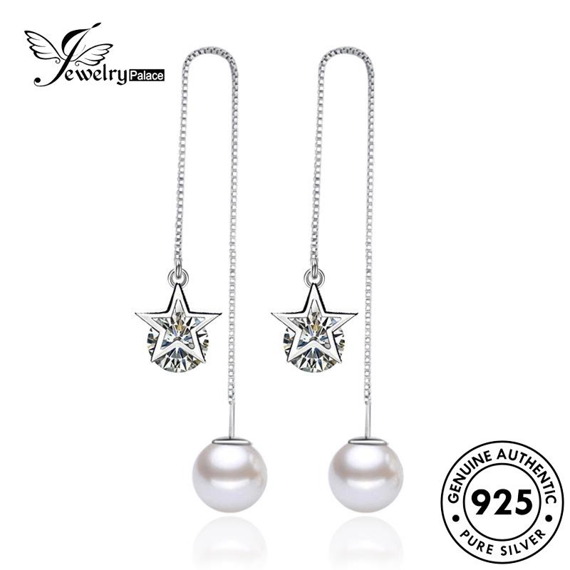 Jewelrypalace Asli Anting Perak Berujung Lima Drop Temperamen Mutiara925 Wanita Bintang E675