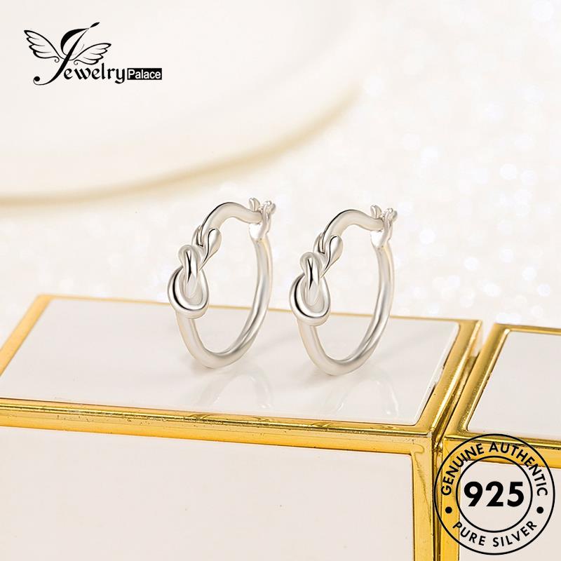 Jewelrypalace Anting Hoop Lingkaran Perak Asli Wanita925 Gold Simple E692