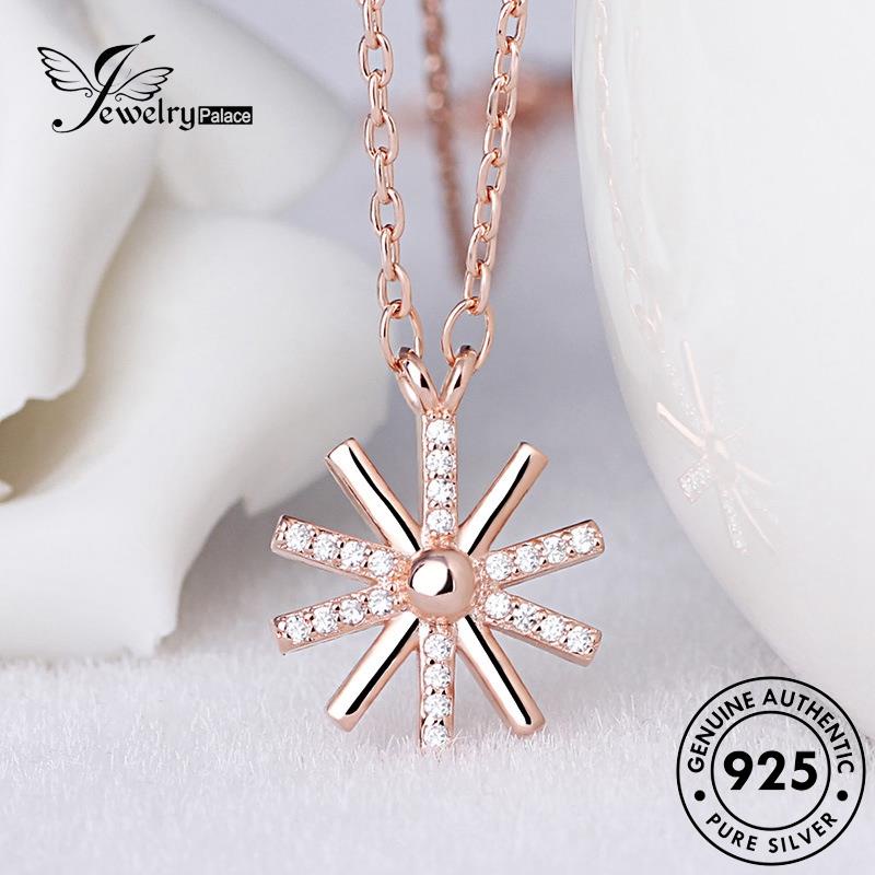 Jewelrypalace Kalung Bunga Matahari Perak Wanita Asli Moissanite Berlian Gold Fashion925 N21