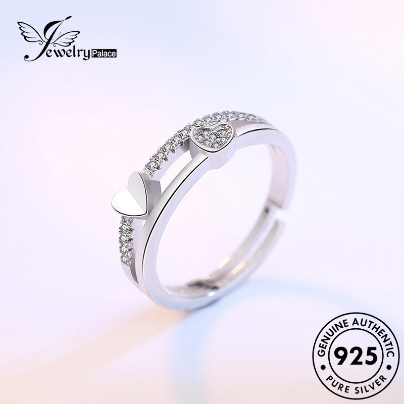 Jewelrypalace Moissanite Berlian925 Bentuk Fashion Asli Wanita Cincin Perak Hati R5