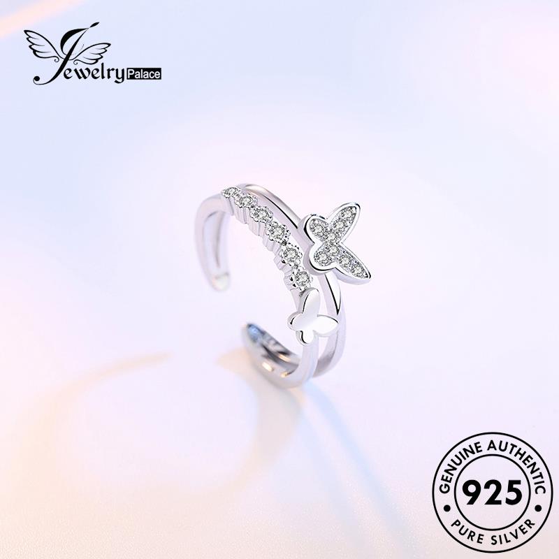 Jewelrypalace Moissanite Asli Fashion Perak Wanita Kupu-Kupu Berlian925Cincin R12