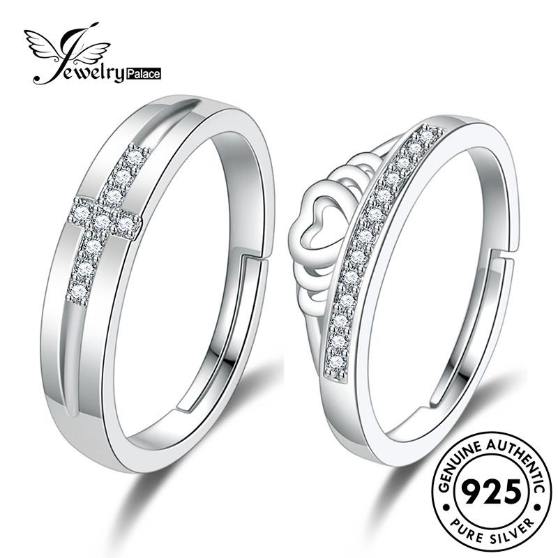 Jewelrypalace Asli Berlian925 Kepribadian Moissanite Pasangan Perak Rings R99