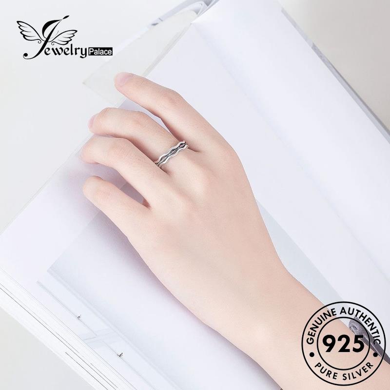 Jewelrypalace Cincin Perak925 Retro Wanita Asli Ripple R244