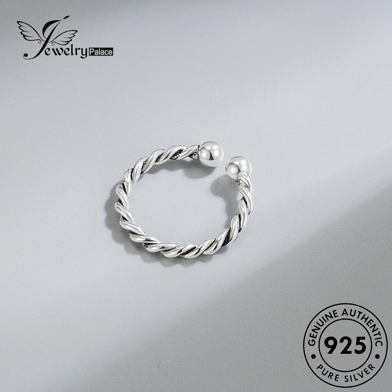 Jewelrypalace Perak Tali925Cincin Vintage Asli Wanita Braided Twisted R231