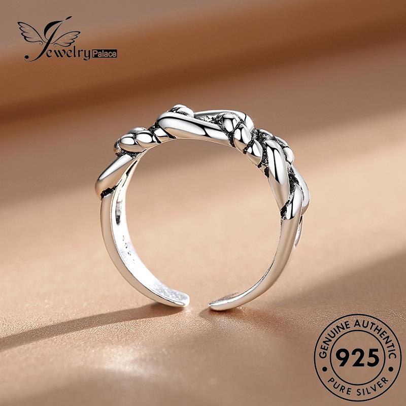 Tempat Perhiasan Wanita Rantai925 Cincin Perak Vintage Asli R293