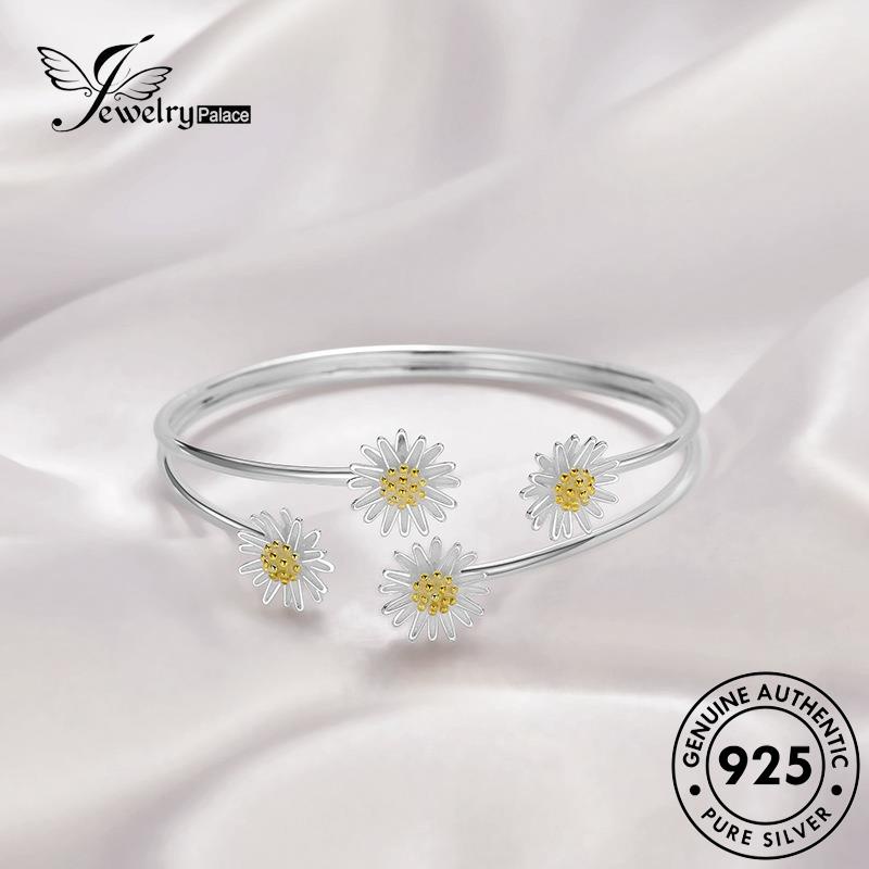 Jewelrypalace Gelang Emas Daisy Wanita Asli925Kecil Simple Perak B27