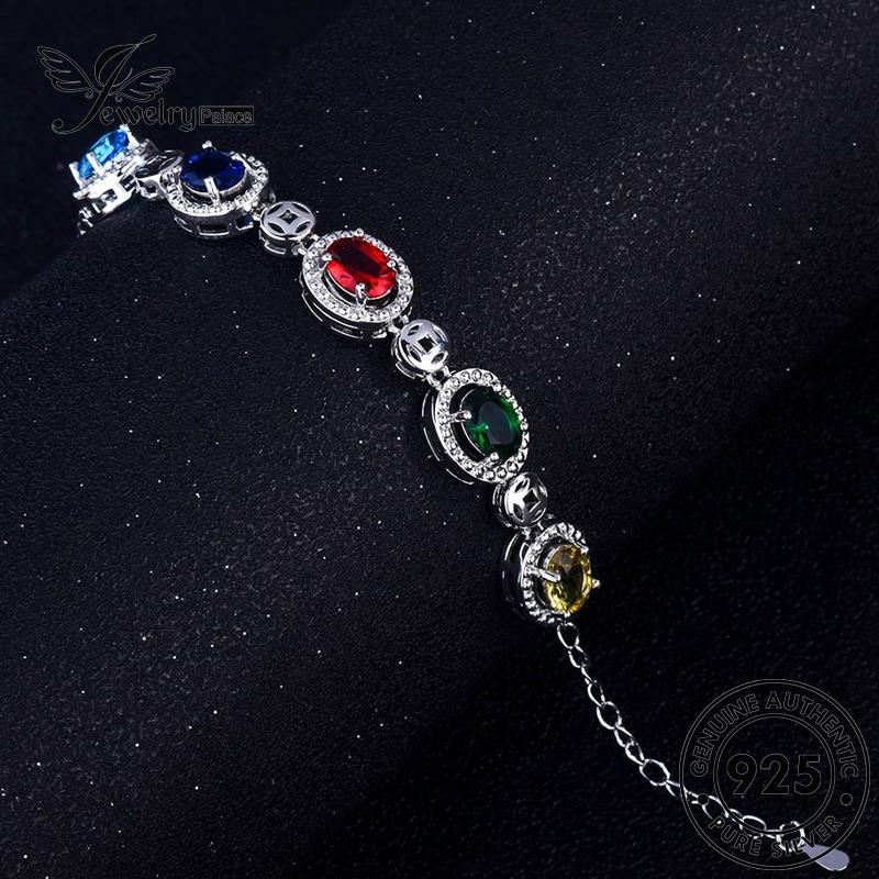 Jewelrypalace Perak Wanita Emas Asli Gelang Batu Akik925 Oval B112