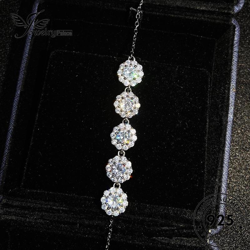 Jewelrypalace Gelang Perak Bunga Matahari Asli Moissanite925 Berlian Wanita B271