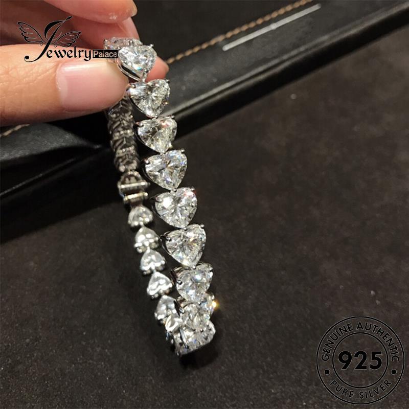 Jewelrypalace Berlian Moissanite925 Wanita Asli Love Gelang Perak B296
