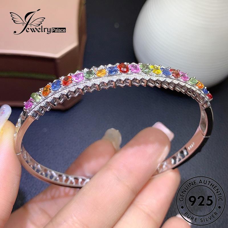 Jewelrypalace Perak Asli Wanita Warna Warni925 Gelang Kristal B520