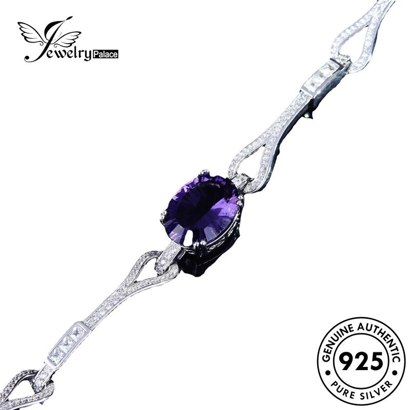 Jewelrypalace Gelang Amethyst Ujung Tinggi Asli925 Perak Wanita B538