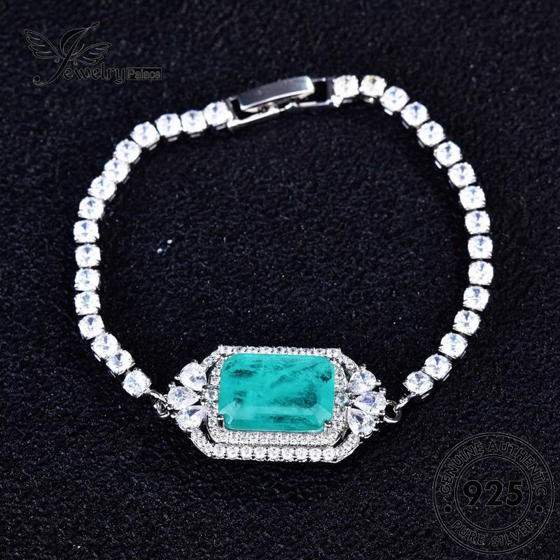 Jewelrypalace Cut Silver Gelang Aquamarine Asli Wanita Princess925 B542