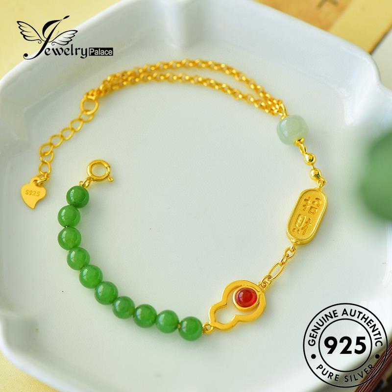 Jewelrypalace Gelang Perak925 Wanita Asli Labu Giok B316