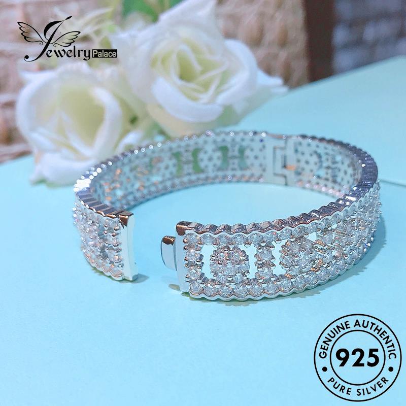 Jewelrypalace Diamonds Gelang Moissanite Ringan Wanita Full Perak925Asli Berlian Mewah Dari B583