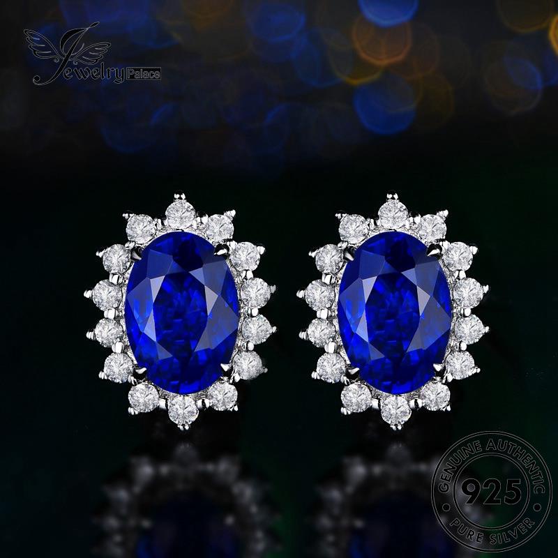 Jewelrypalace Anting Wanita Asli Silver Oval Citrine Stud925 E138