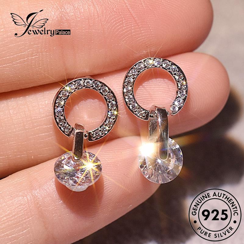 Jewelrypalace Berlian Wanita Anting Tusuk Bulat Perak Asli Moissanite925 E630