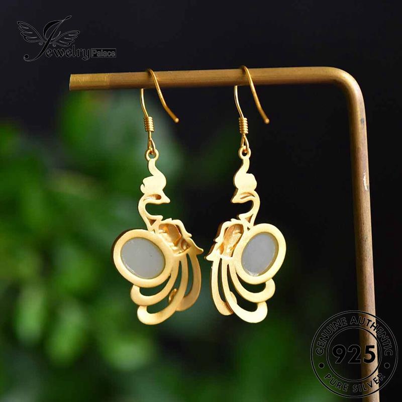 Jewelrypalace Anting Wanita Oval Perak Pengait Giok925 Asli E871