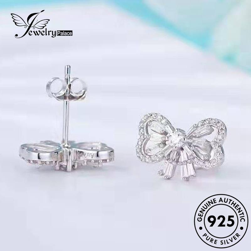 Jewelrypalace925asli Tusuk Kupu Berlian Wanita Perak Ikat Anting Moissanite E914