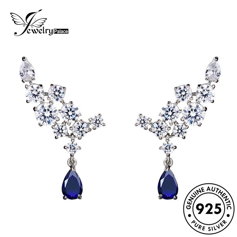 Jewelrypalace Berlian Sayap Wanita Perak Anting Stud Asli925 Moissanite E926