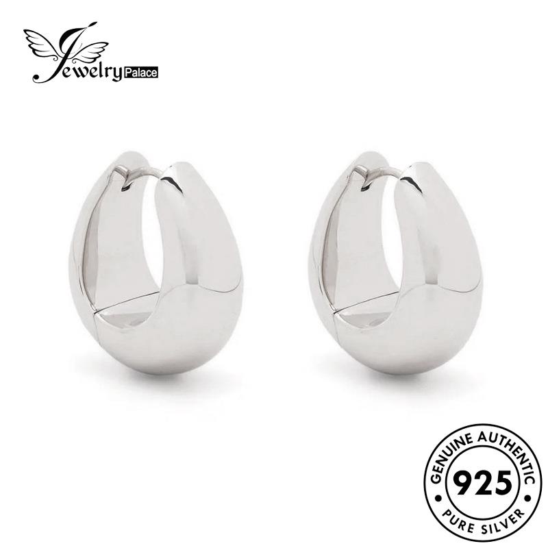 Jewelrypalace Asli Eggshell Emas Wanita Perak925 Anting Hoop Golden E977