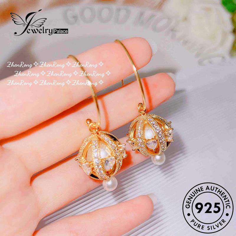 Jewelrypalace Anting Bulat925 Wanita Emas Asli Tusuk Silver Mutiara E990