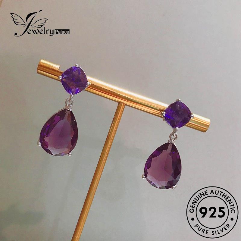 Jewelrypalace Anting Tusuk Wanita925 Citrine Drop Perak Bentuk Asli E1015