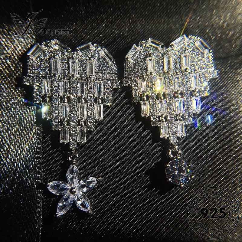 Jewelrypalace Moissanite Tusuk Berlian925 Anting Love Perak Wanita Asli E1116