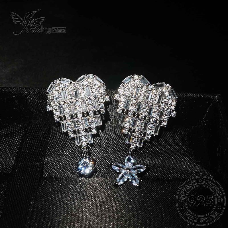 Jewelrypalace Moissanite Tusuk Berlian925 Anting Love Perak Wanita Asli E1116