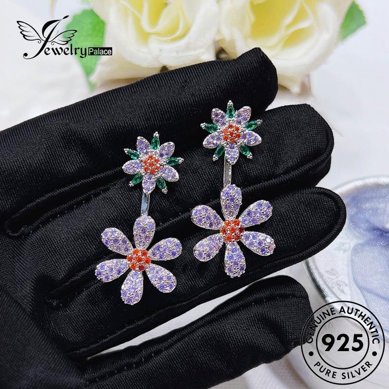 Jewelrypalace Anting Perak Daun Moissanite Tusuk Wanita925 Berlian Asli E1169