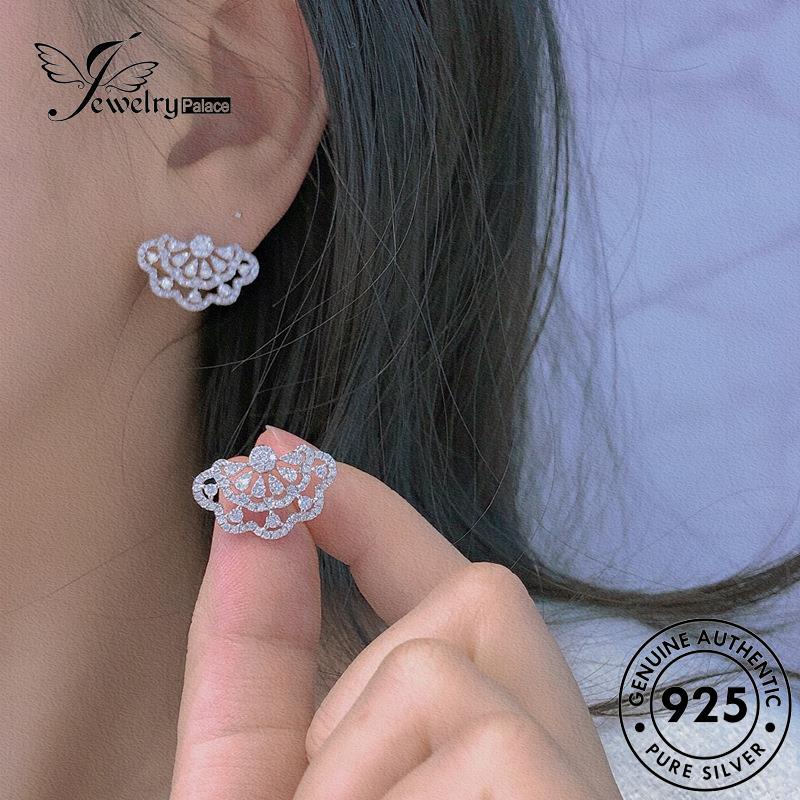 Jewelrypalace Anting Berlian Perak925 Wanita Asli Stud Moissanite Renda Gaun E1244