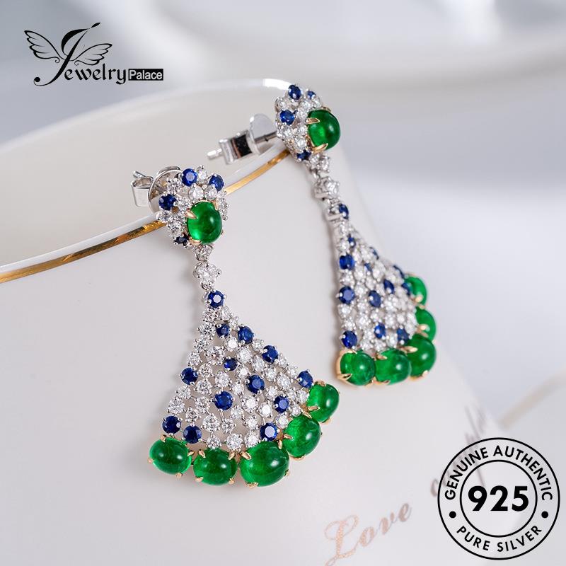 Jewelrypalace Rok Anting Perak925 Wanita Stud Emerald Asli E1292