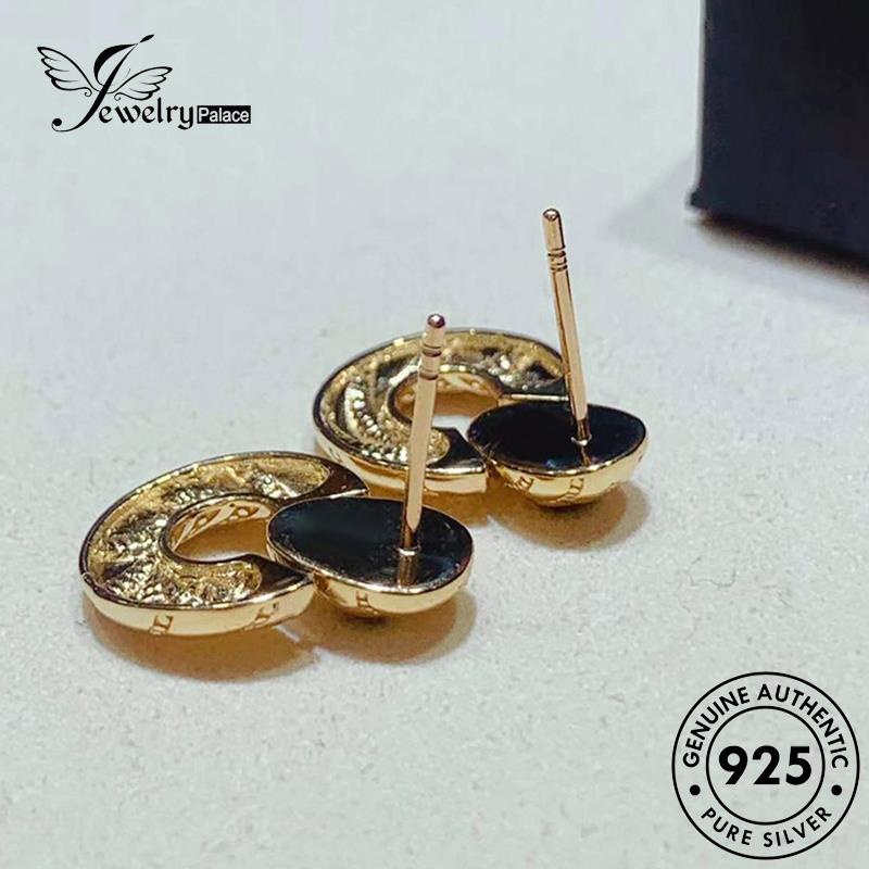 Jewelrypalace Anting Perak Tusuk Wanita Asli Serpentine Gold Emerald925 E1260