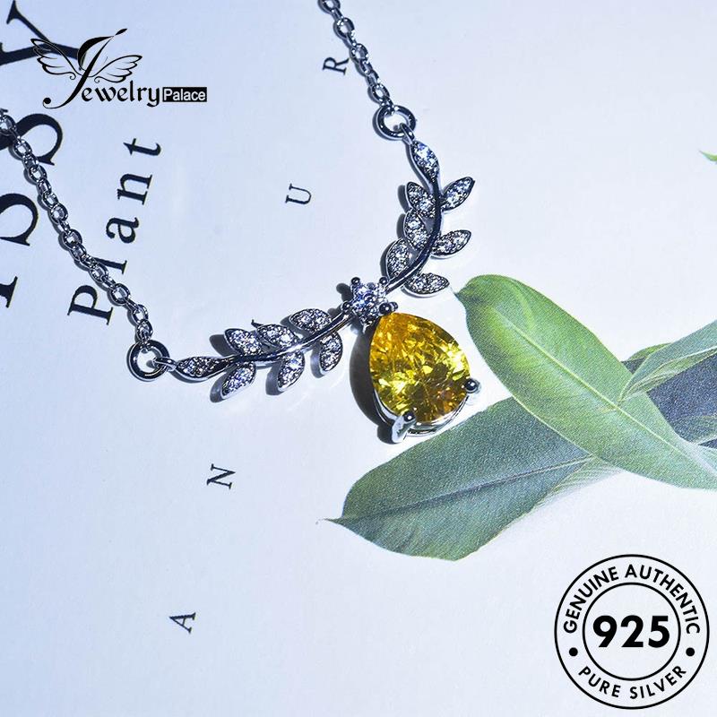 Jewelrypalace Citrine Fashion Kalung Perak Wanita Drop Original925 N314