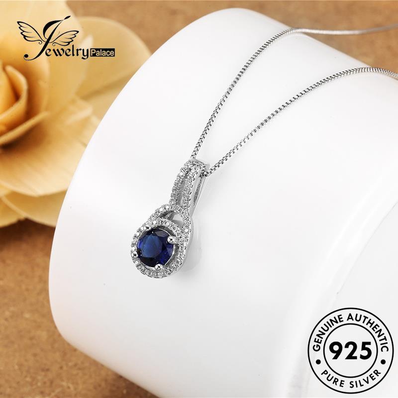 Jewelrypalace Creative Original Kalung Perak Wanita Lingkaran925 Safir N358