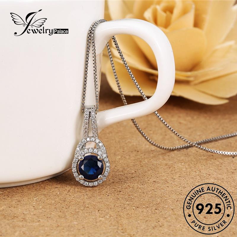 Jewelrypalace Creative Original Kalung Perak Wanita Lingkaran925 Safir N358