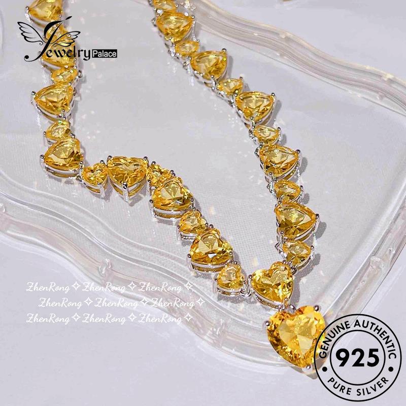 Jewelrypalace Citrine Wanita Perak925 Kalung Kreativitas Asli N1135