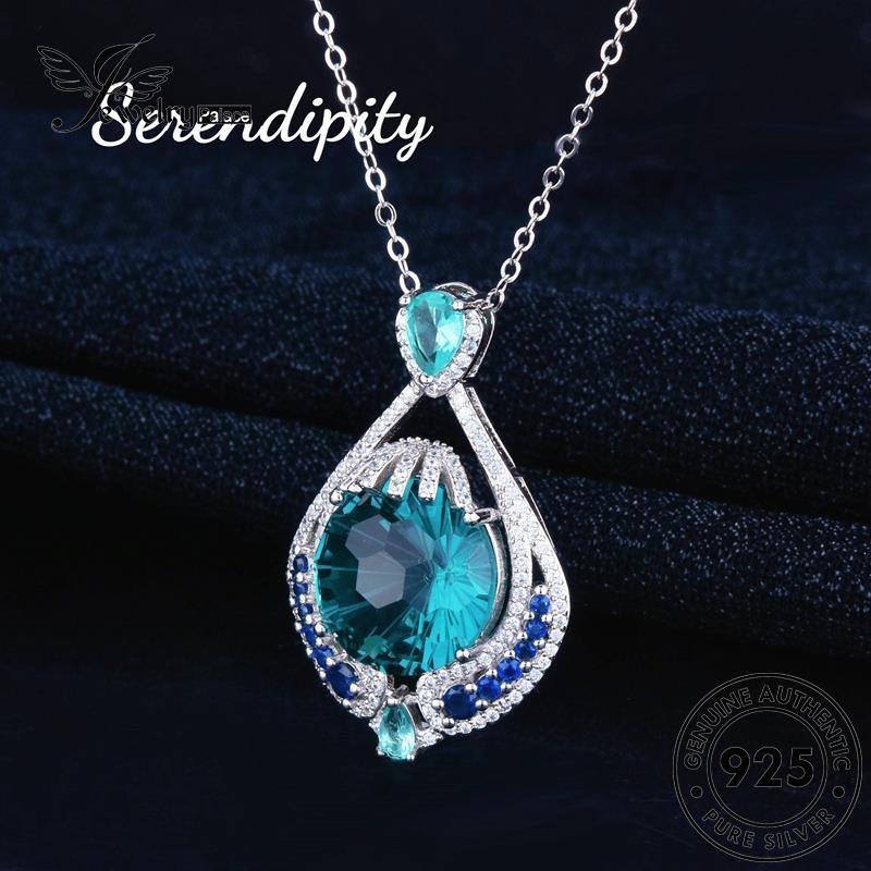 Jewelrypalace Wanita925 Perak Drop Original Kalung Safir Fashion N1137