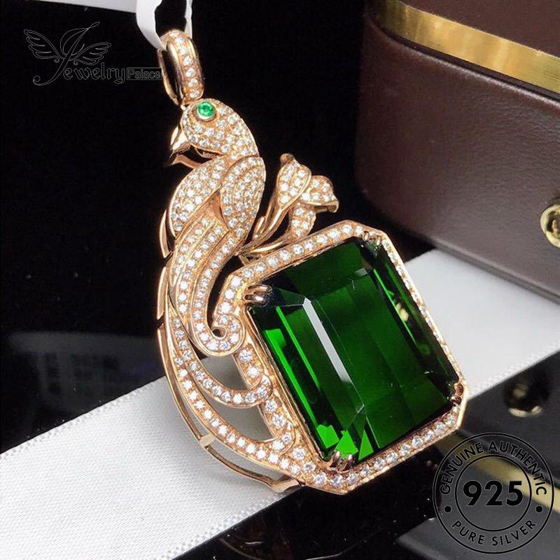 Jewelrypalace Kalung Emas Phoenix Perak925 Asli Wanita Creative Emerald N1139