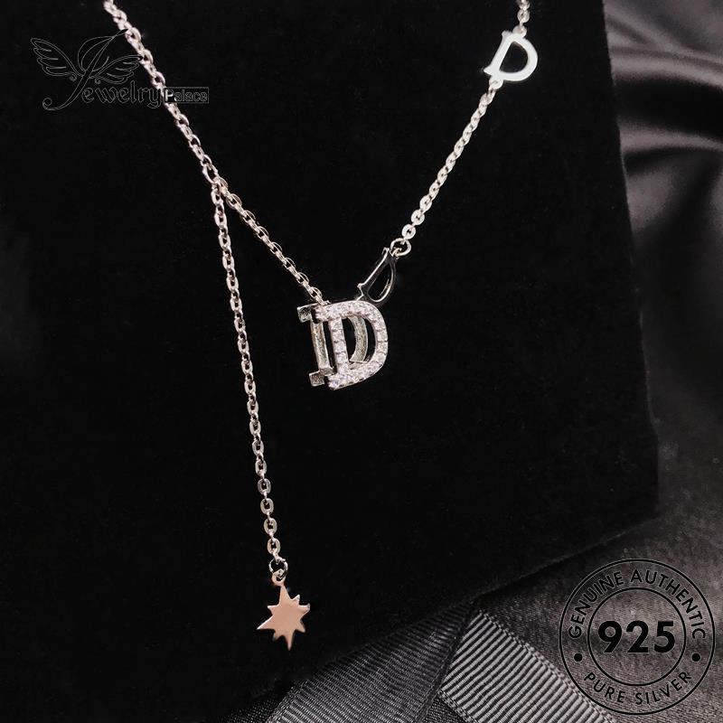 Jewelrypalace Perak Moissanite Huruf Berlian Wanita Kalung Simple Asli925 D N1192
