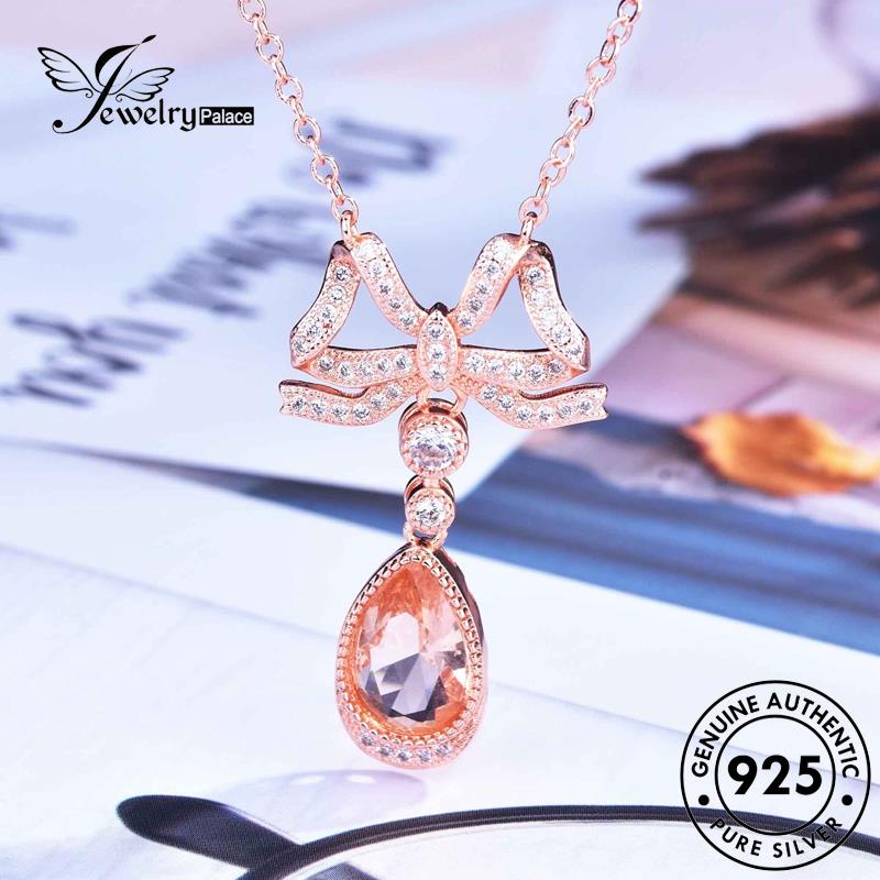 Jewelrypalace Kalung Perak925 Safir Busur Wanita Fashion Emas Asli N1232