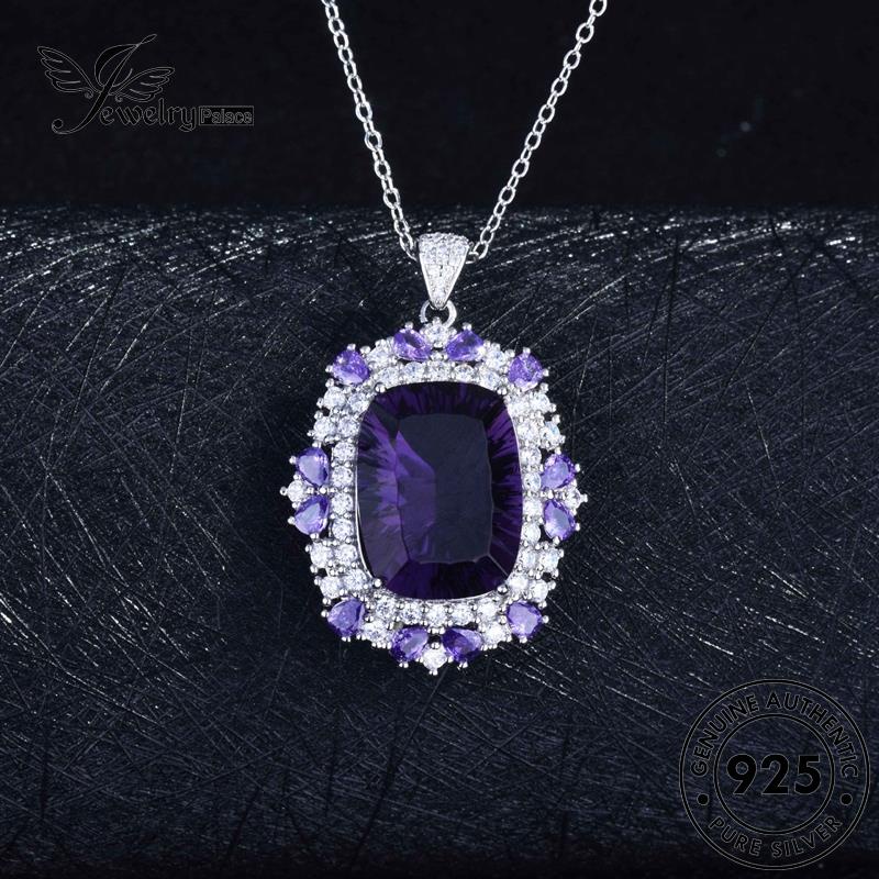 Jewelrypalace Safir925 Kalung Fashion Wanita Asli Silver Square Diamond N1274